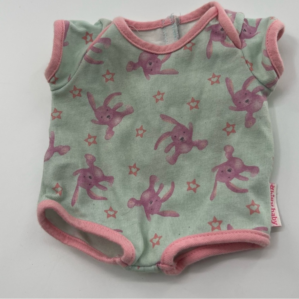 Bitty Baby Twins Outfit 1pc Pajama Teal, Pink and Purple Bunny PJ American Girl